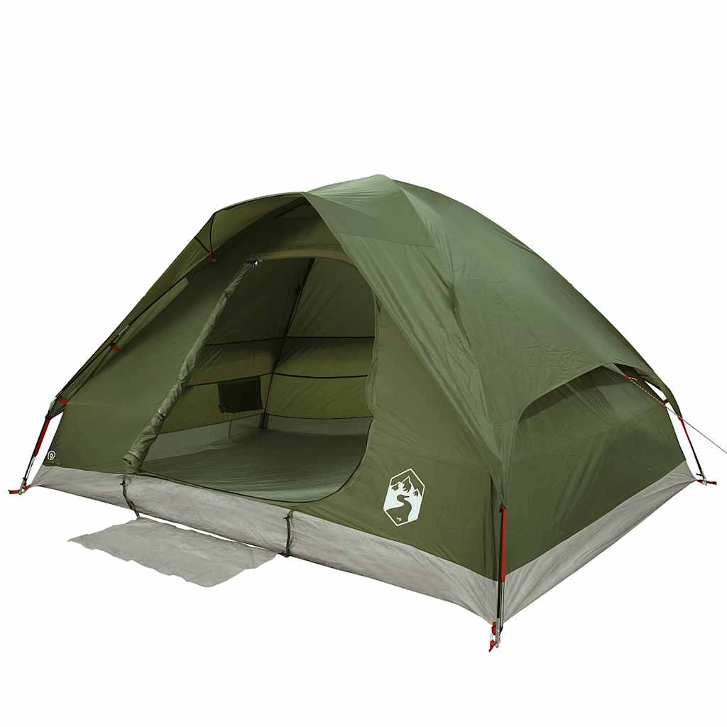 Camping Tent Dome 4-Person Olive Green Waterproof