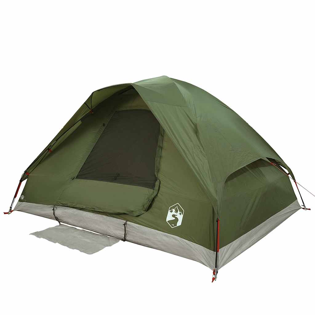 Camping Tent Dome 4-Person Olive Green Waterproof