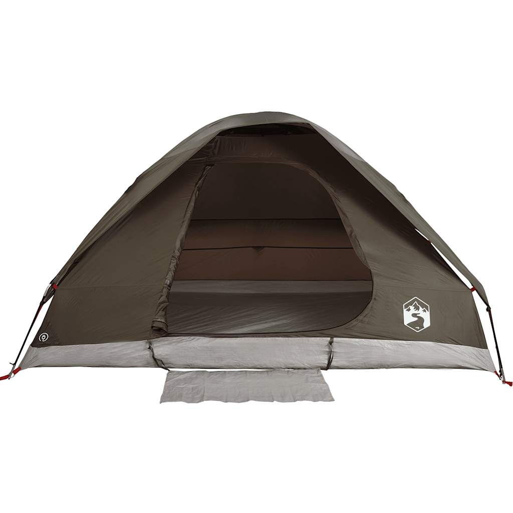 Camping Tent Dome 4-Person Brown Waterproof