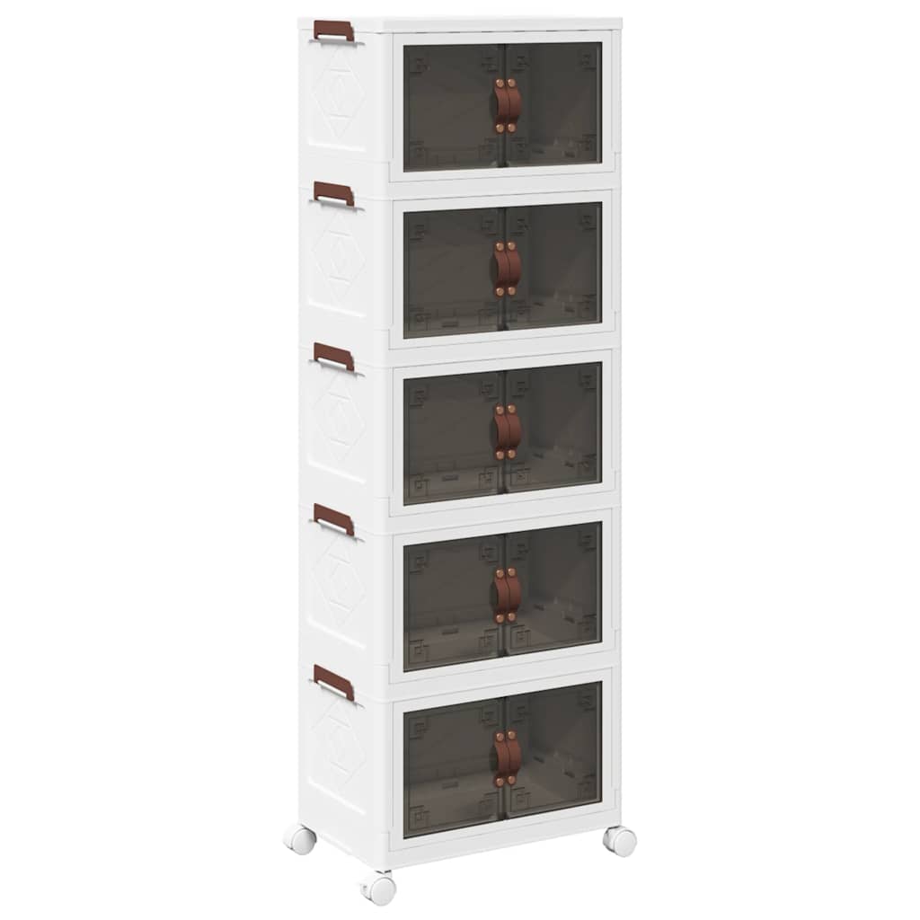 Stackable Storage Box with Wheels 5-Tier 28 L 48.5x29.5x139 cm