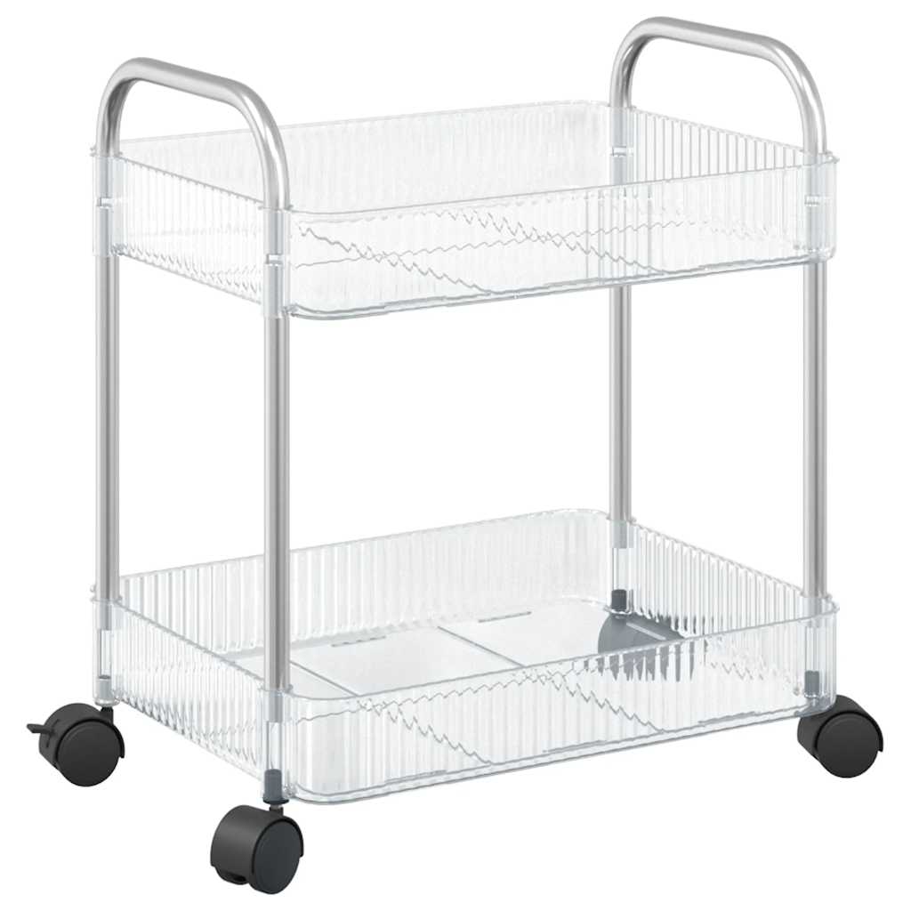 Storage Trolley 2-Tier Transparent 37x27.5x43.5 cm Acrylic