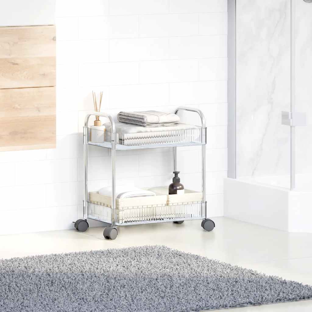 Storage Trolley 2-Tier Transparent 37x27.5x43.5 cm Acrylic