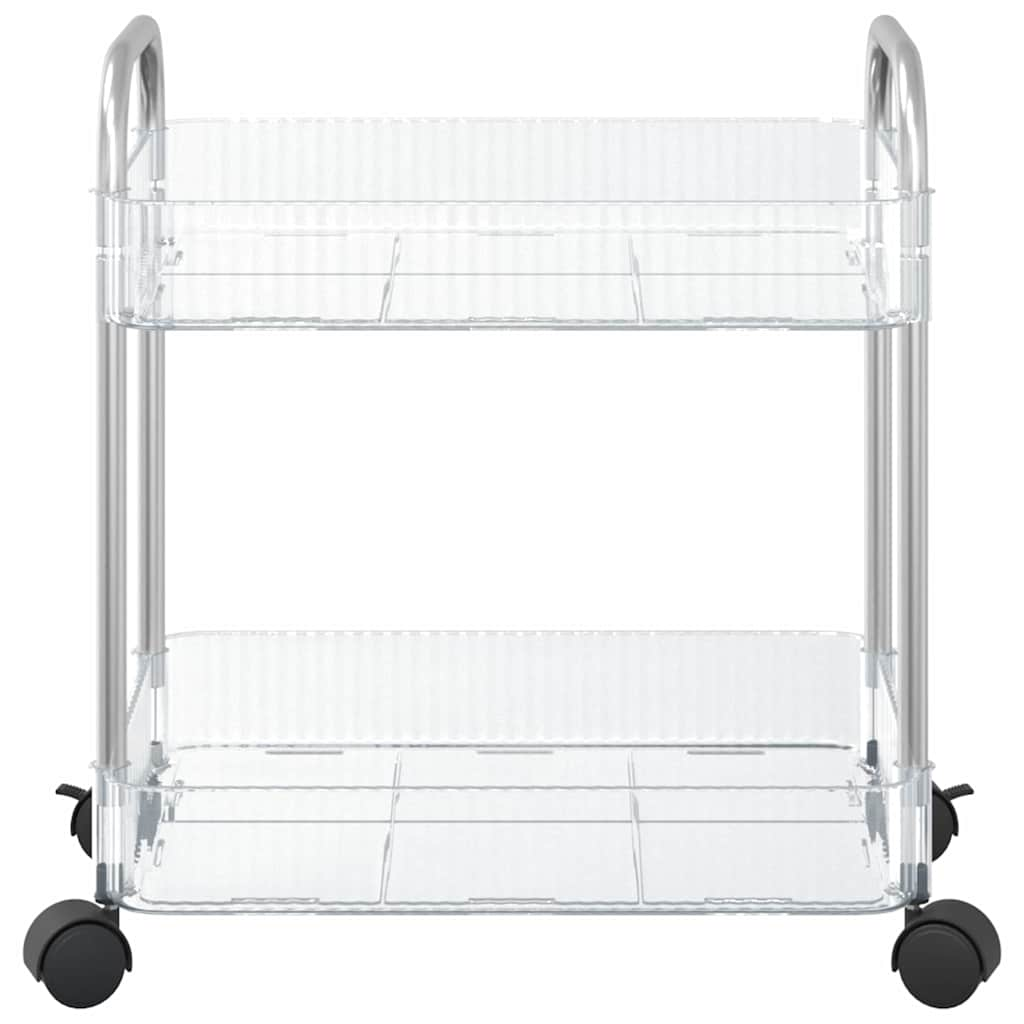 Storage Trolley 2-Tier Transparent 37x27.5x43.5 cm Acrylic