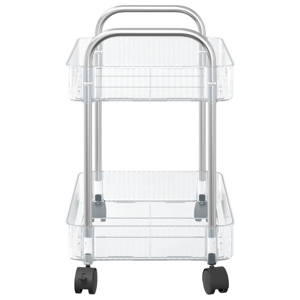 Storage Trolley 2-Tier Transparent 37x27.5x43.5 cm Acrylic