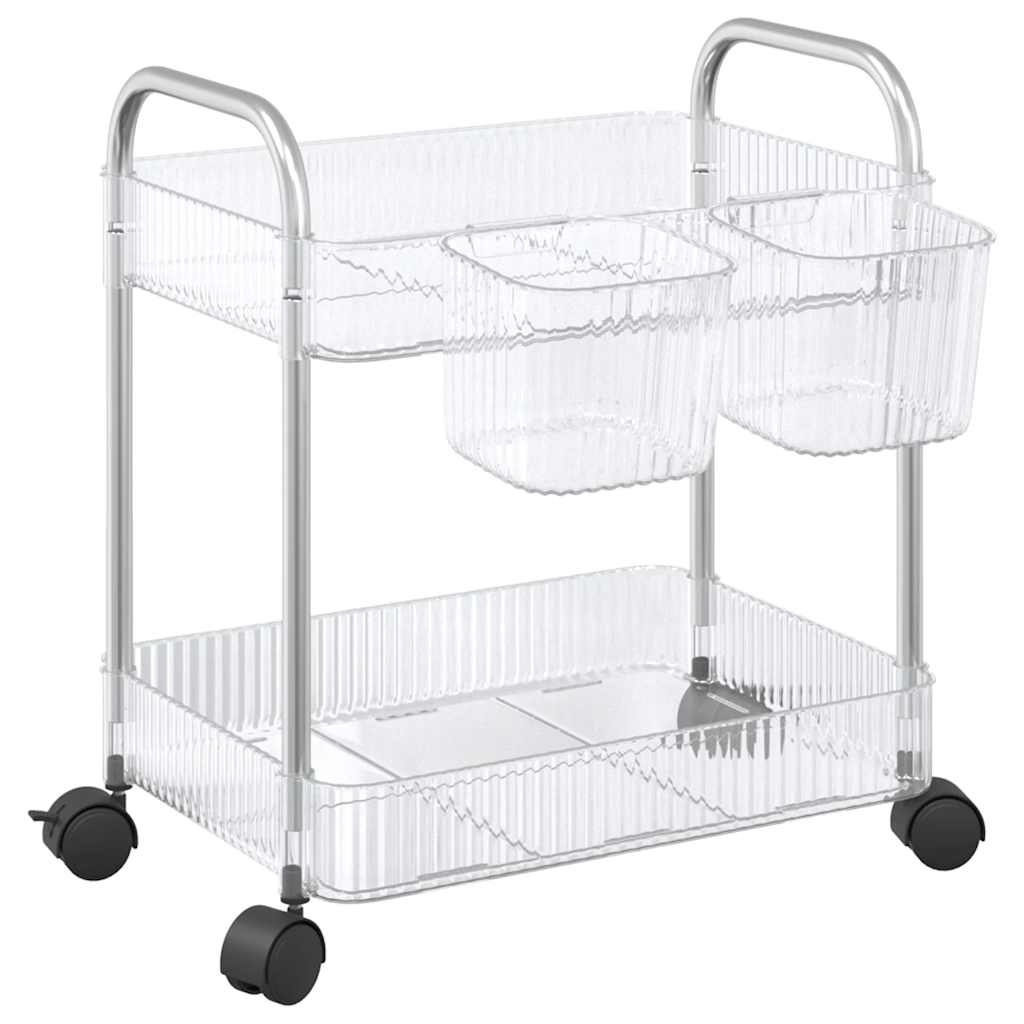 Storage Trolley 2-Tier Transparent 37x27.5x43.5 cm Acrylic