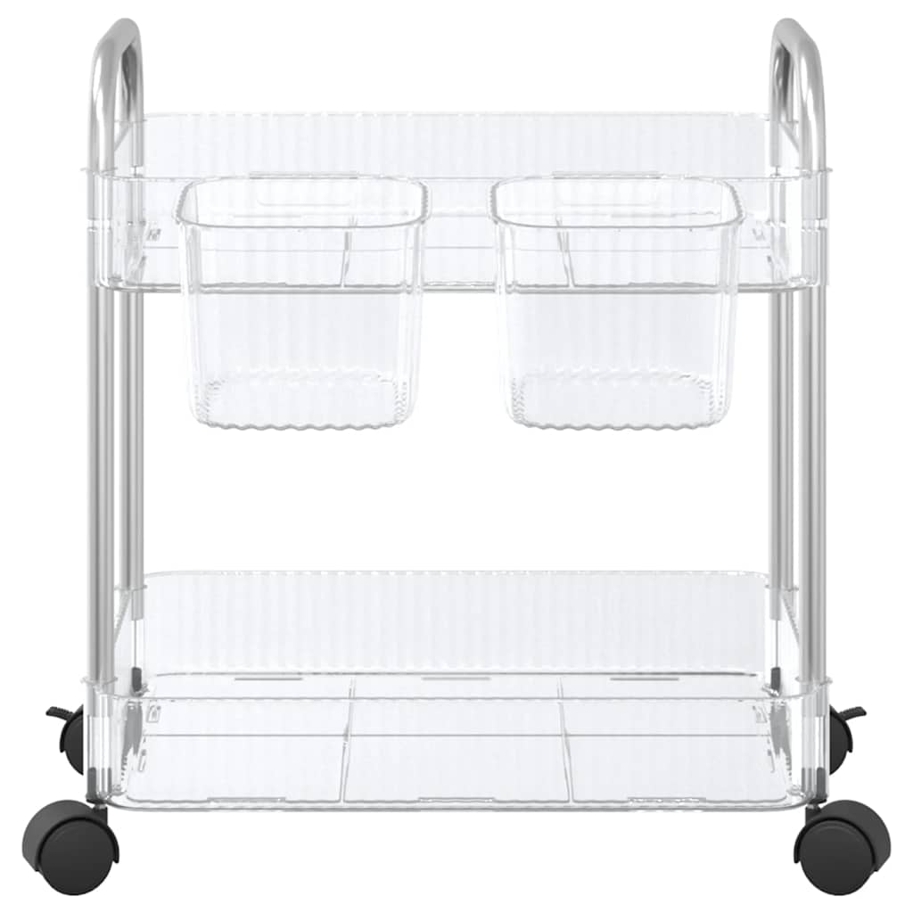 Storage Trolley 2-Tier Transparent 37x27.5x43.5 cm Acrylic