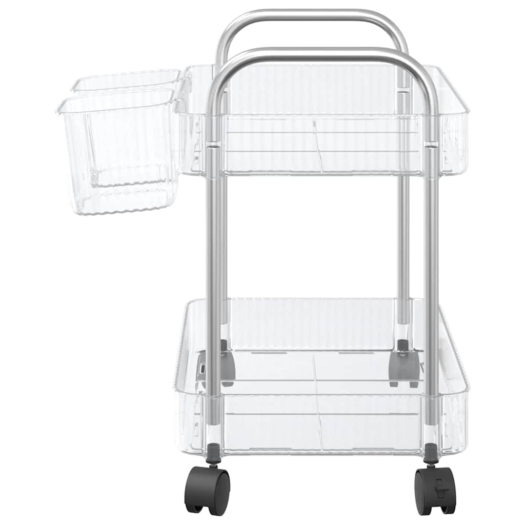 Storage Trolley 2-Tier Transparent 37x27.5x43.5 cm Acrylic