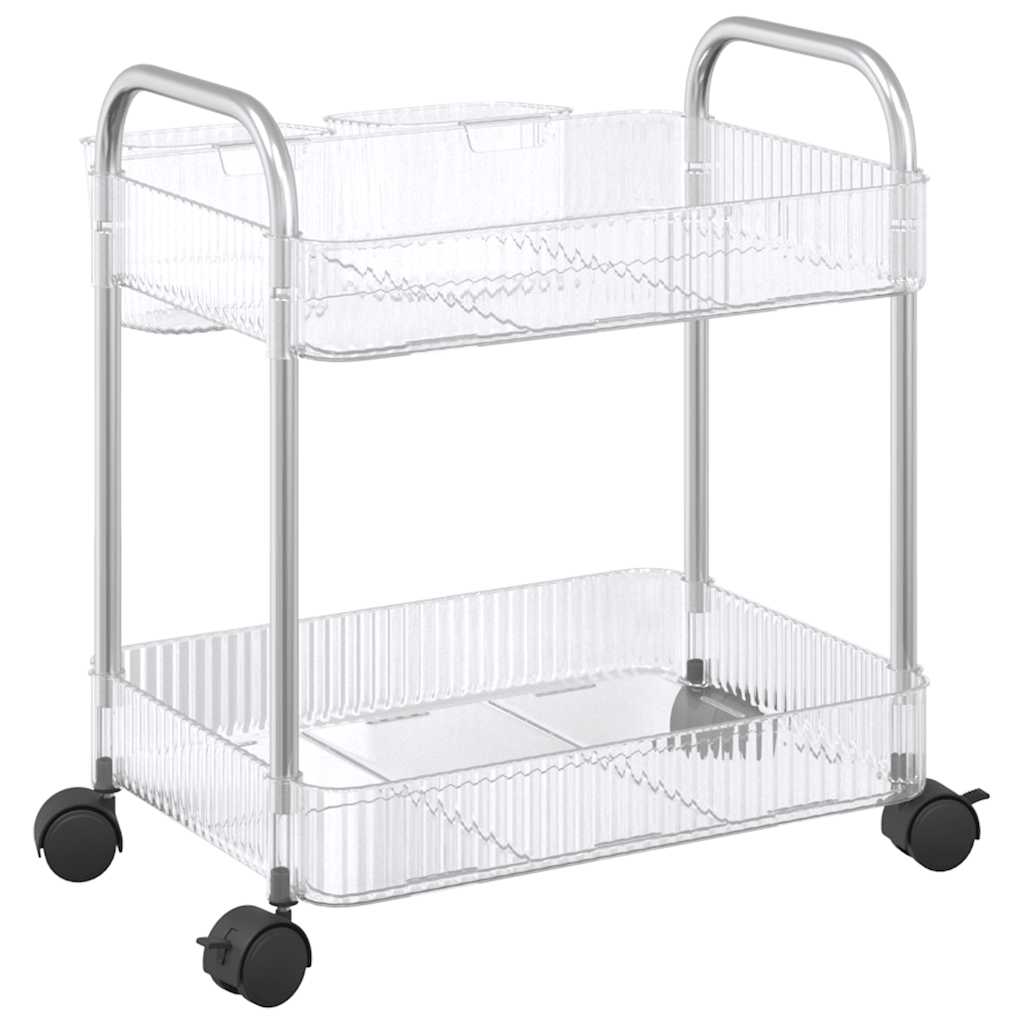 Storage Trolley 2-Tier Transparent 37x27.5x43.5 cm Acrylic