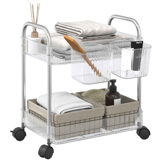 Storage Trolley 2-Tier Transparent 37x27.5x43.5 cm Acrylic