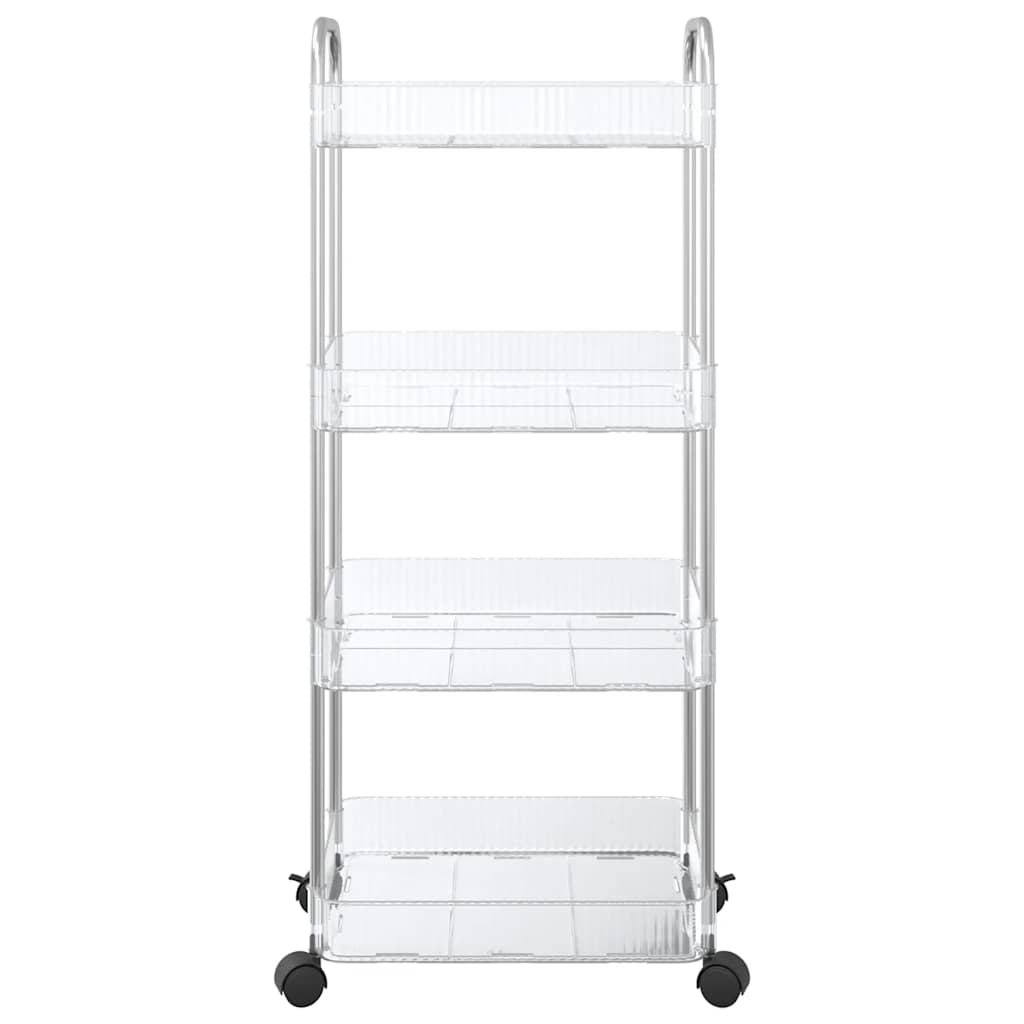 Storage Trolley 4-Tier Transparent 37x28x95 cm Acrylic