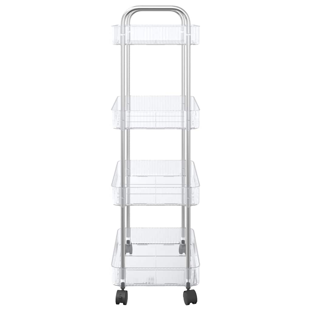 Storage Trolley 4-Tier Transparent 37x28x95 cm Acrylic