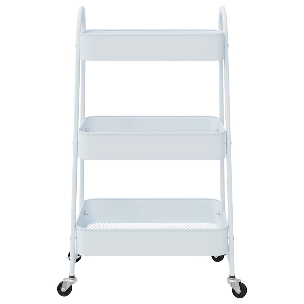 Storage Trolley 3-Tier White 42x41.5x77 cm Steel