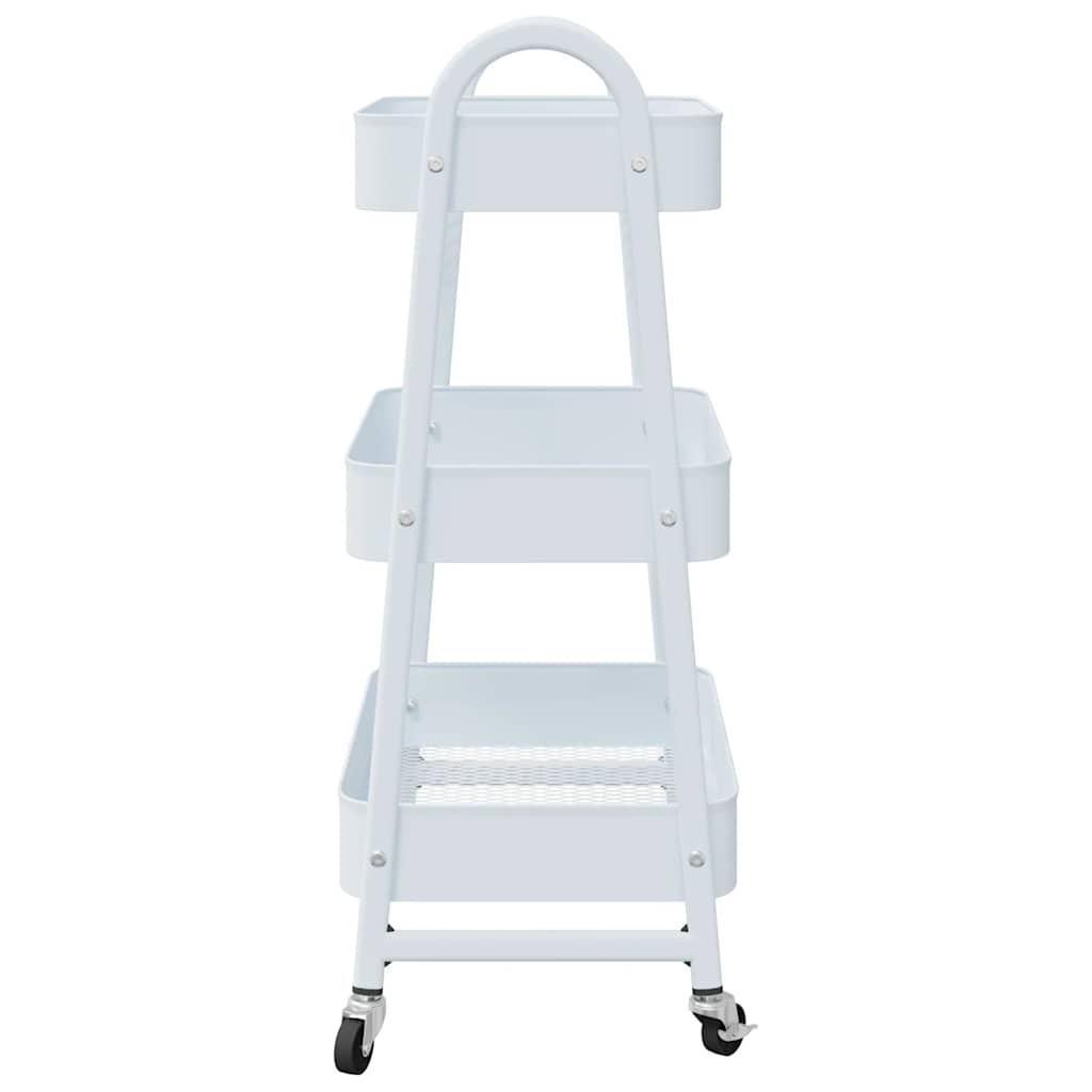 Storage Trolley 3-Tier White 42x41.5x77 cm Steel