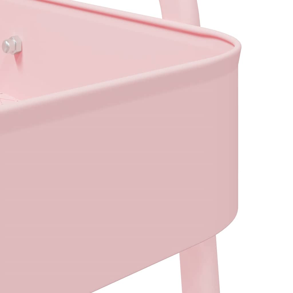 Storage Trolley 3-Tier Pink 42x41.5x77 cm Steel