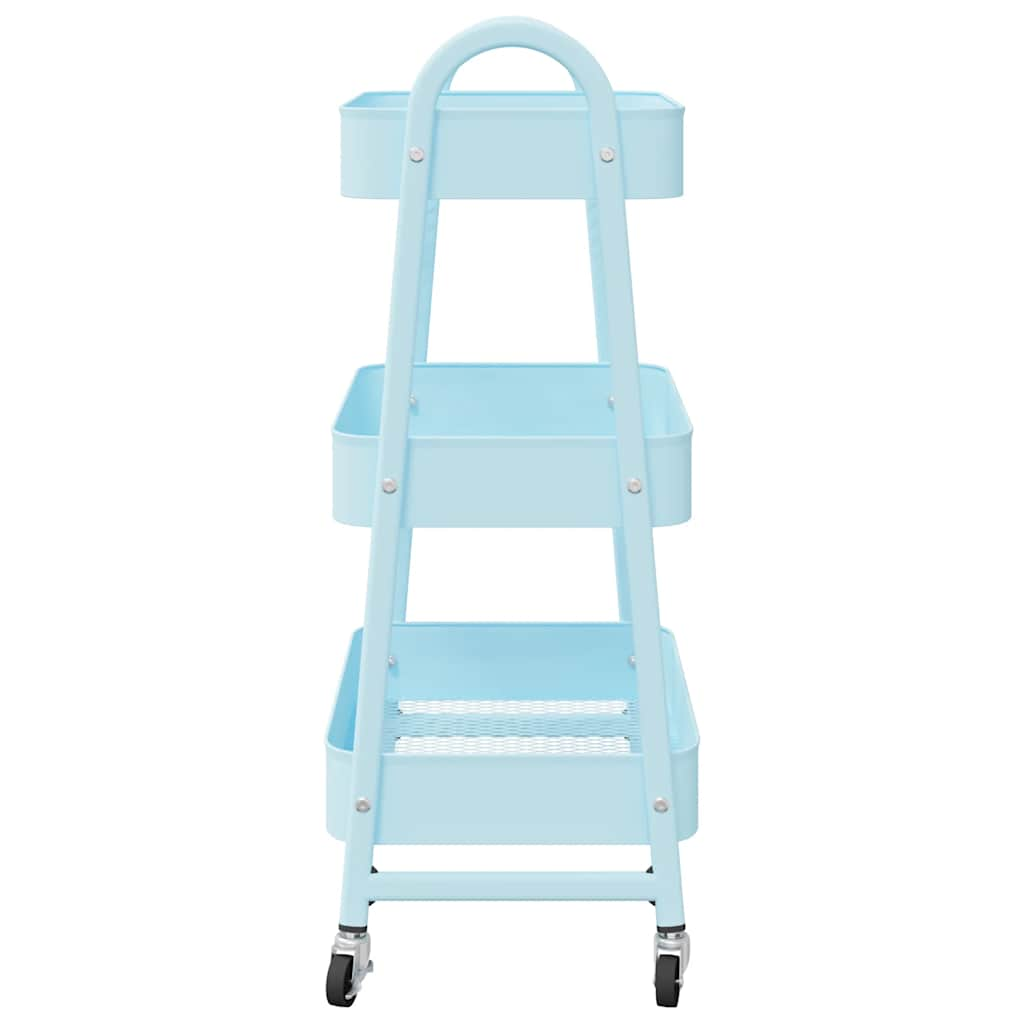 Storage Trolley 3-Tier Blue 42x41.5x77 cm Steel