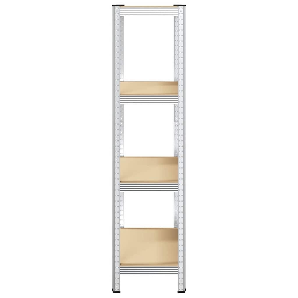 4-Layer Storage Shelf Silver Steel&Engineered Wood