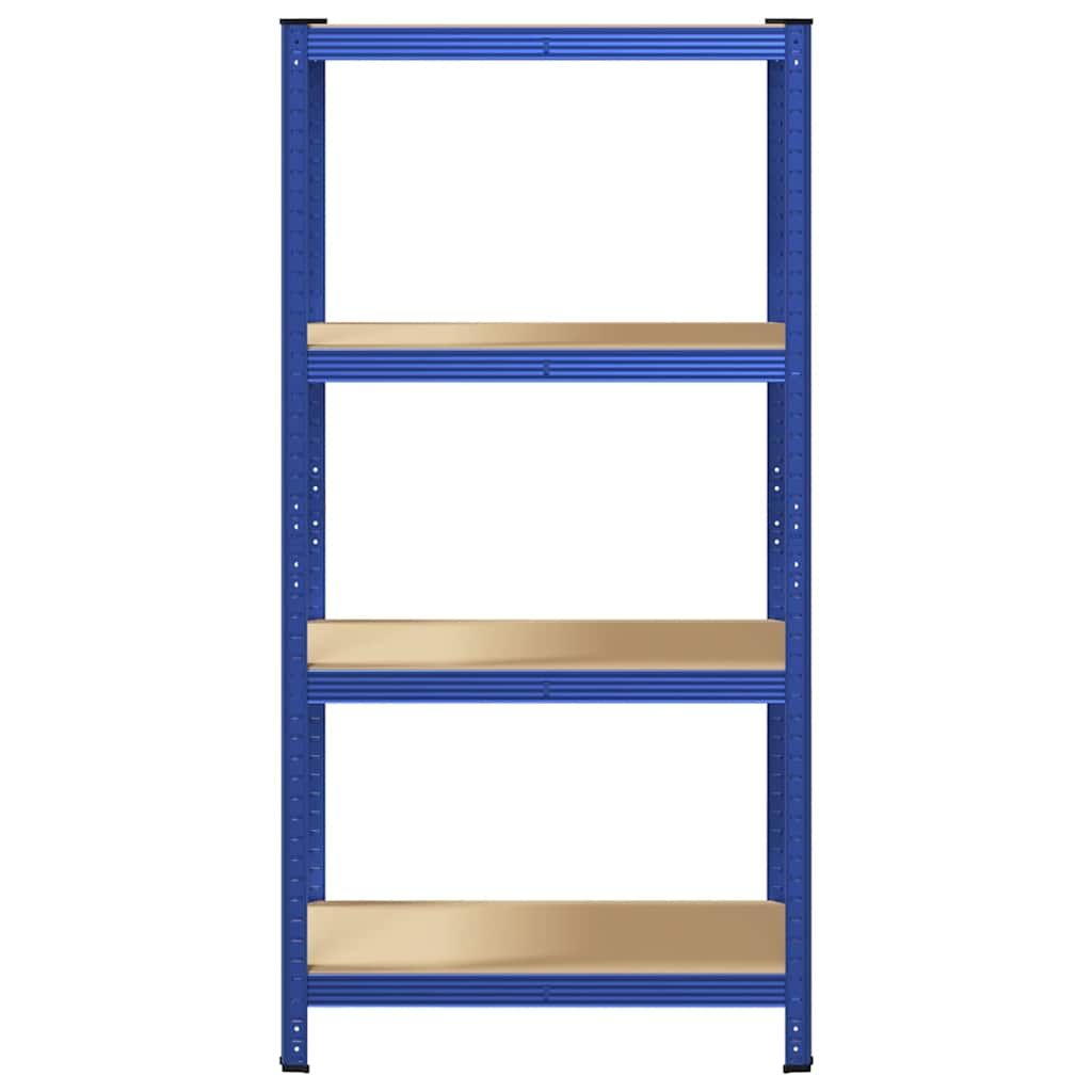 4-Layer Storage Shelf Blue Steel&Engineered Wood