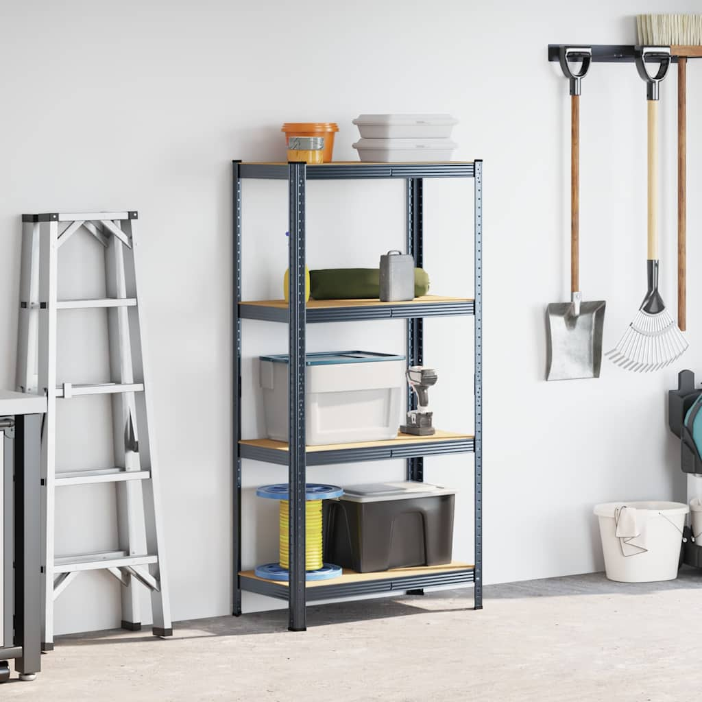 4-Layer Storage Shelf Anthracite Steel&Engineered Wood