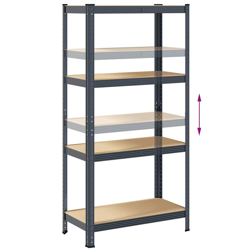 4-Layer Storage Shelf Anthracite Steel&Engineered Wood