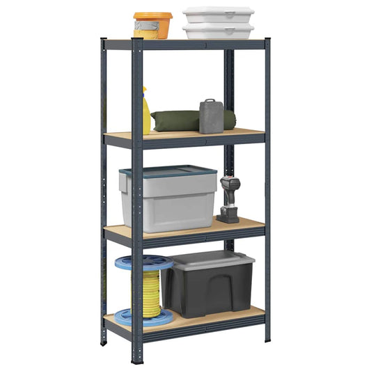 4-Layer Storage Shelf Anthracite Steel&Engineered Wood