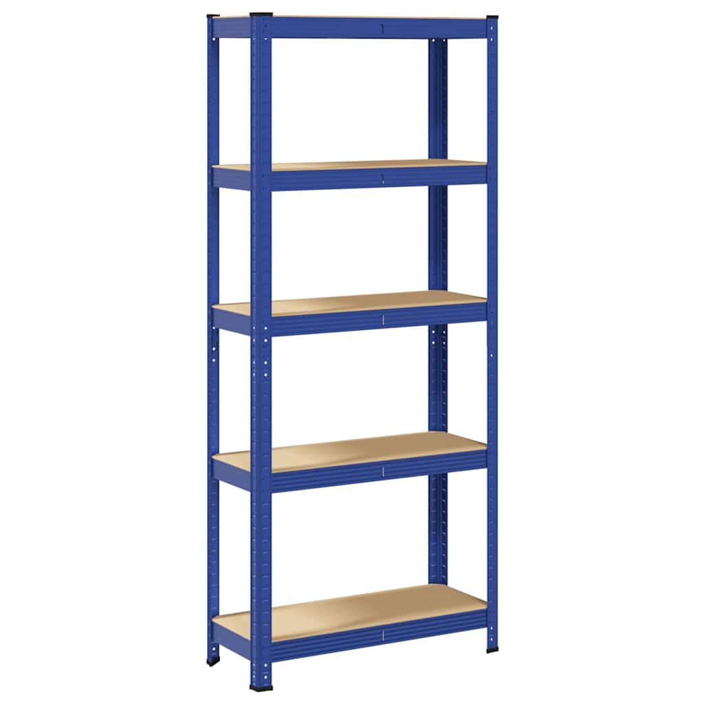 5-Layer Storage Shelf Blue Steel&Engineered Wood