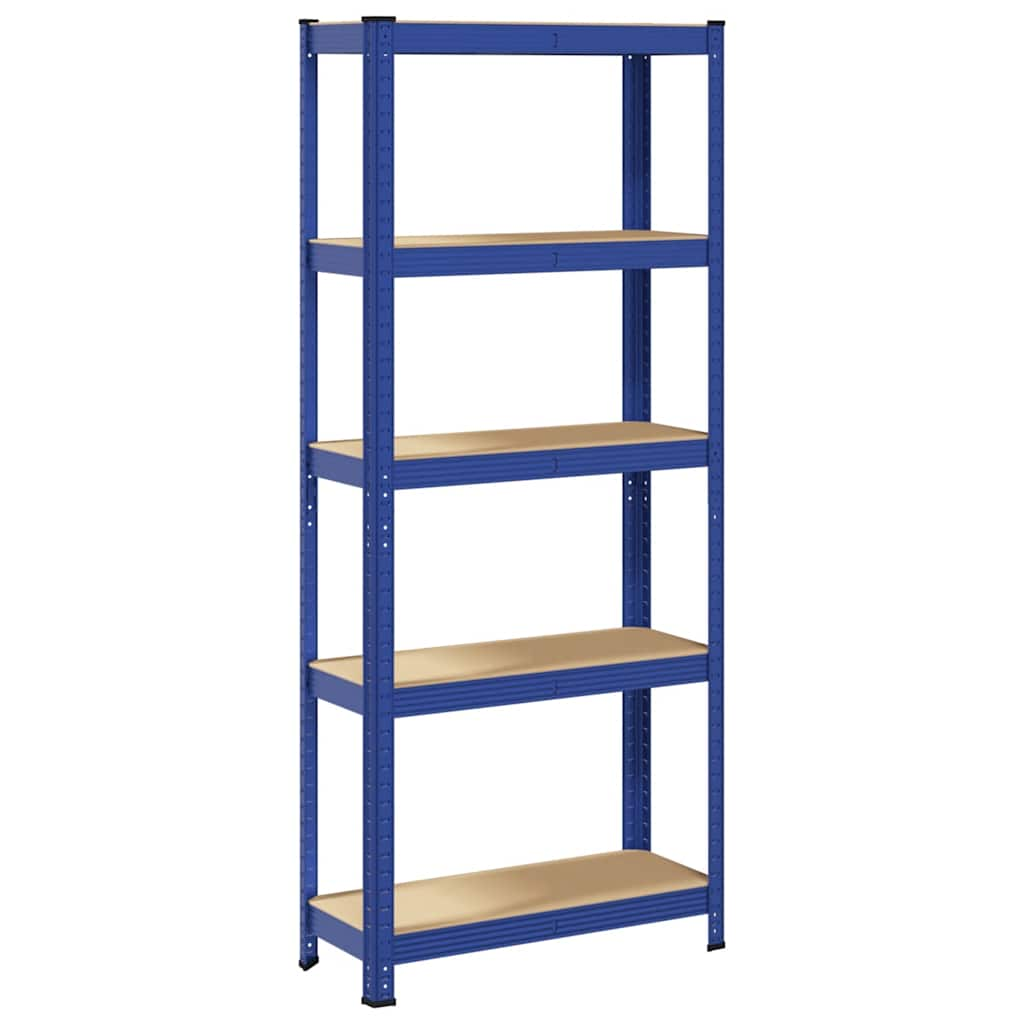 5-Layer Storage Shelf Blue Steel&Engineered Wood