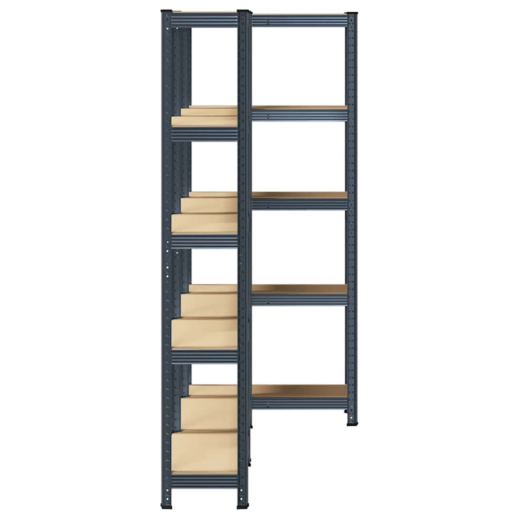 5-Layer Storage Shelves 3 pcs Anthracite Steel&Engineered Wood