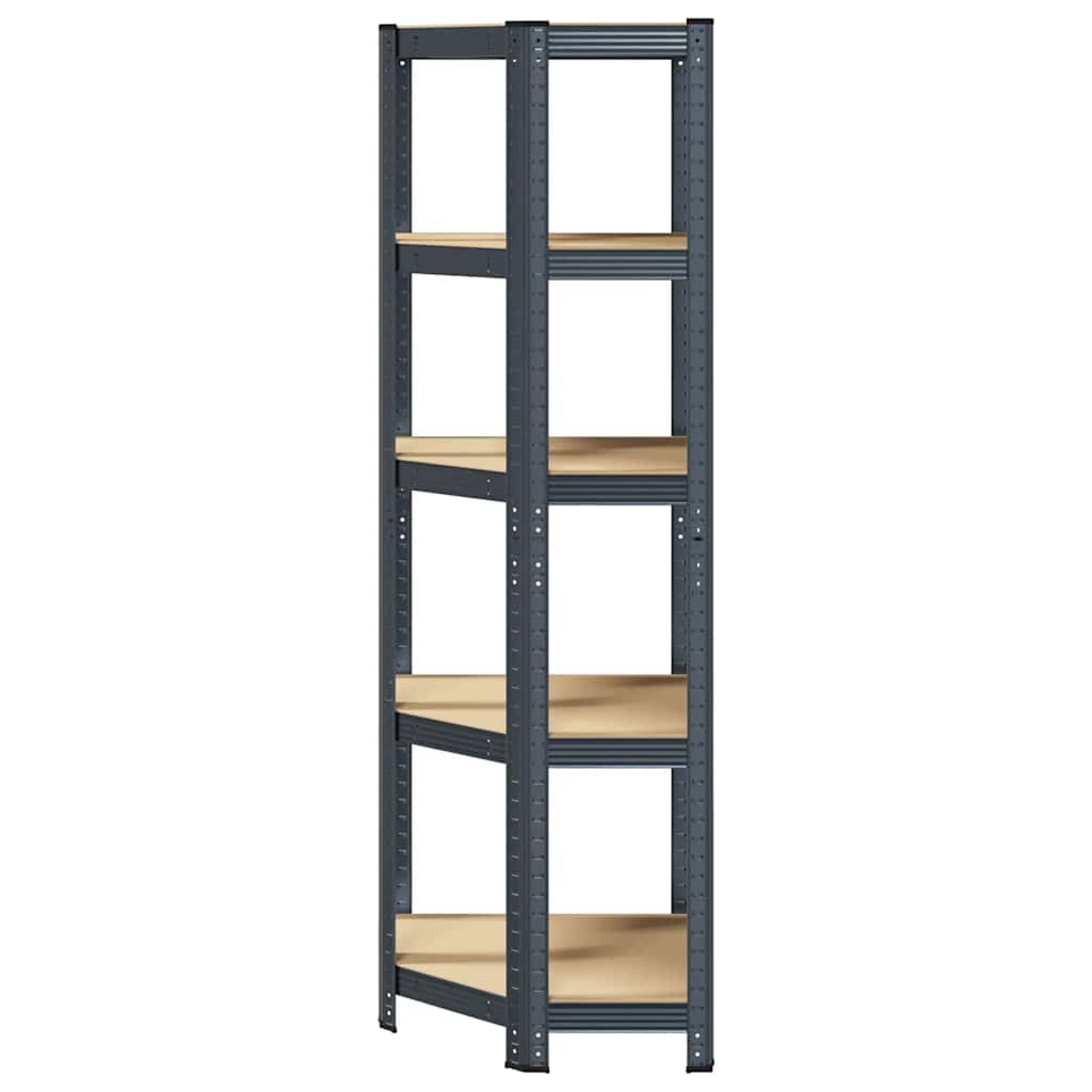 5-Layer Corner Shelf Anthracite Steel&Engineered Wood