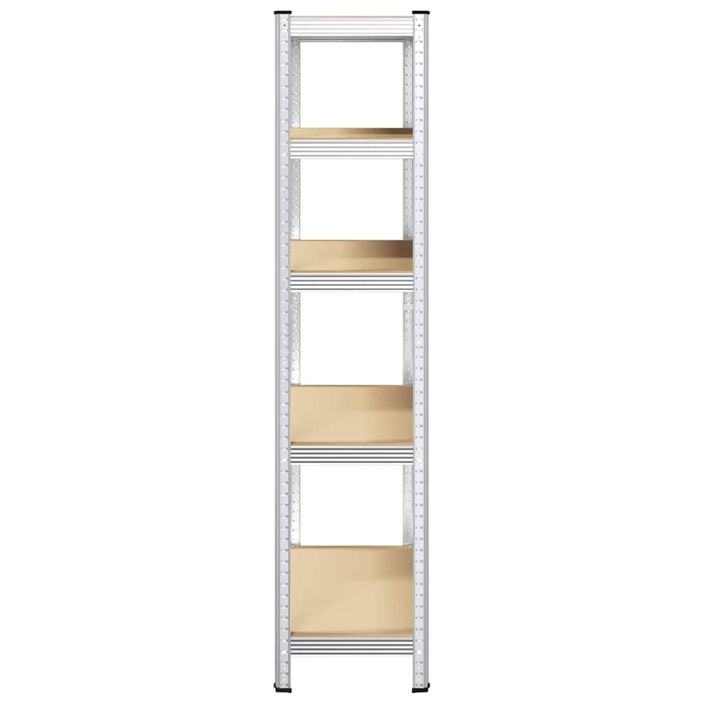 5-Layer Storage Shelf Silver Steel&Engineered Wood