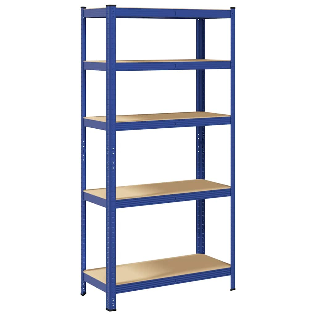 5-Layer Storage Shelf Blue Steel&Engineered Wood