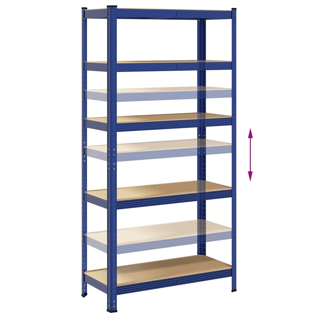 5-Layer Storage Shelf Blue Steel&Engineered Wood