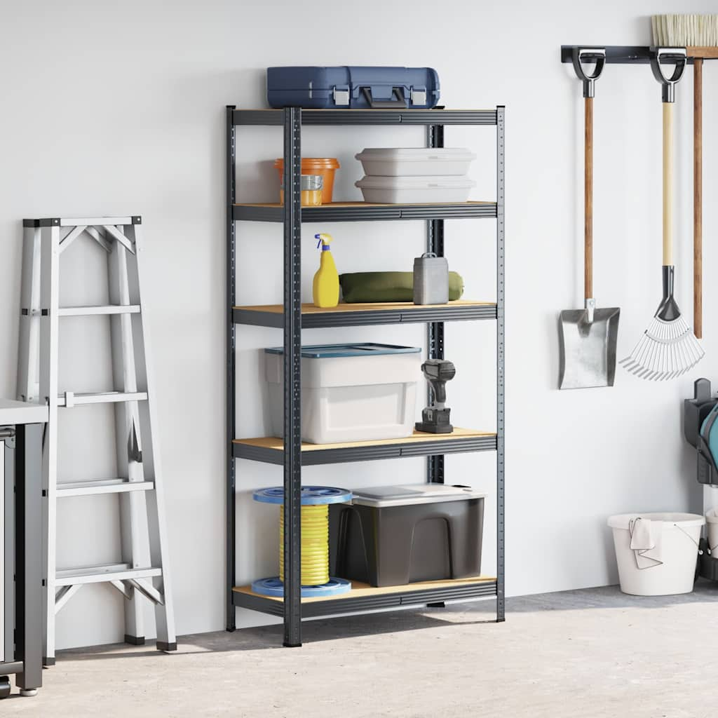 5-Layer Storage Shelf Anthracite Steel&Engineered Wood