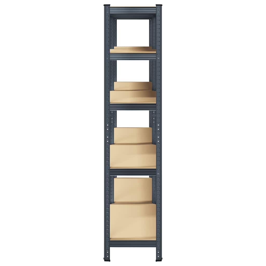 5-Layer Storage Shelves 2 pcs Anthracite Steel&Engineered Wood