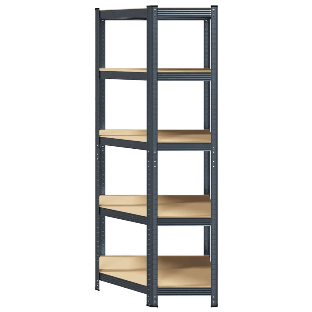 5-Layer Corner Shelf Anthracite Steel&Engineered Wood