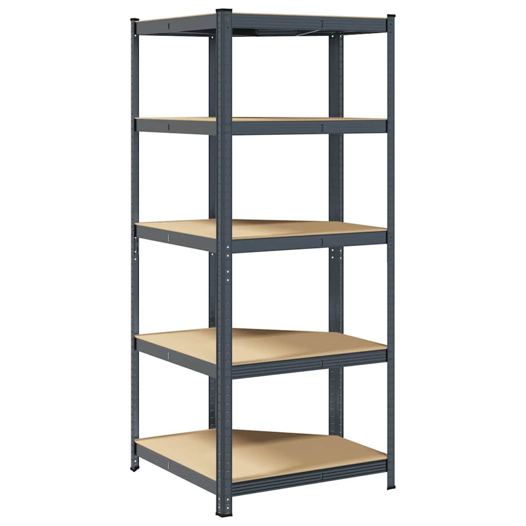 5-Layer Corner Shelf Anthracite Steel&Engineered Wood