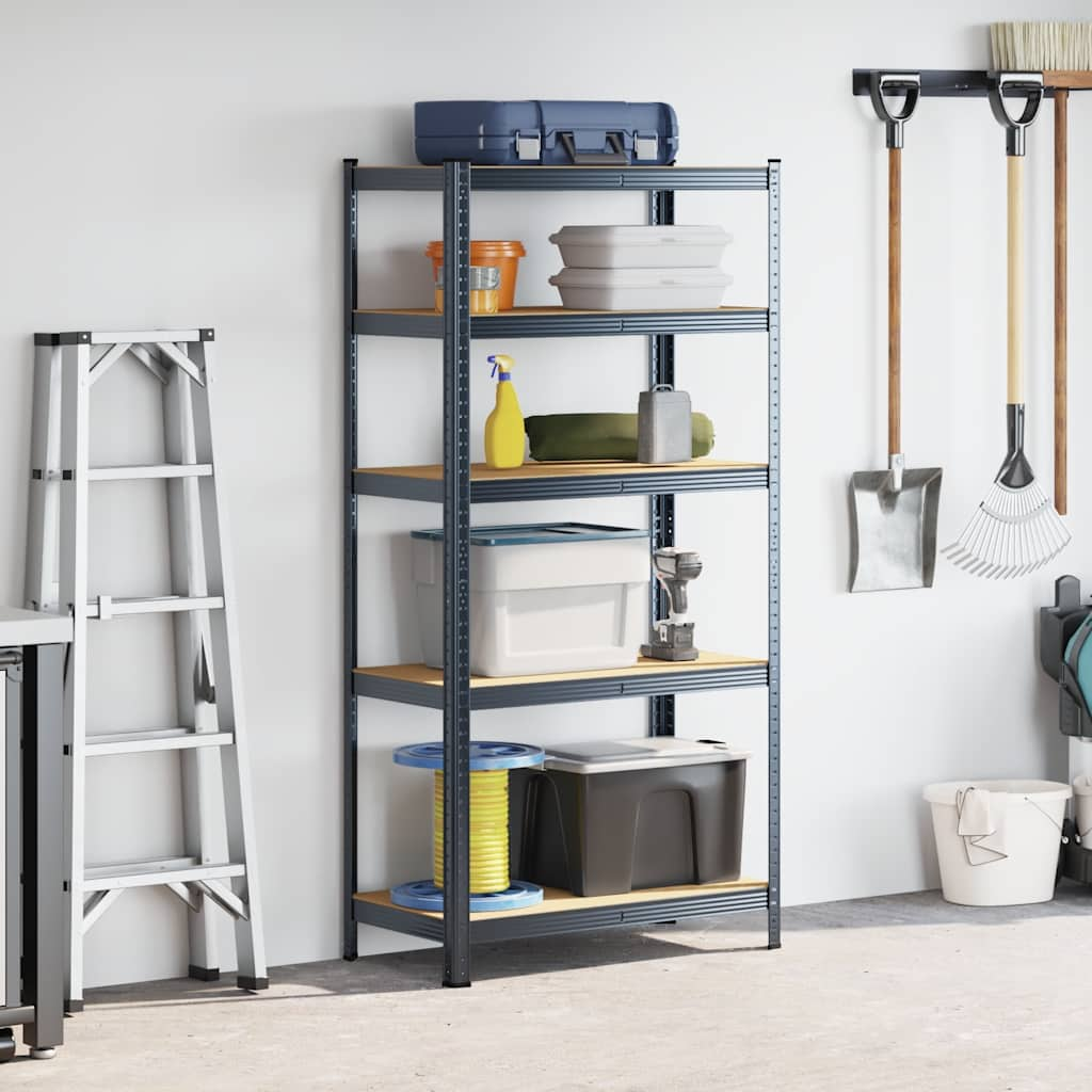 5-Layer Heavy-duty Shelf Anthracite Steel&Engineered Wood