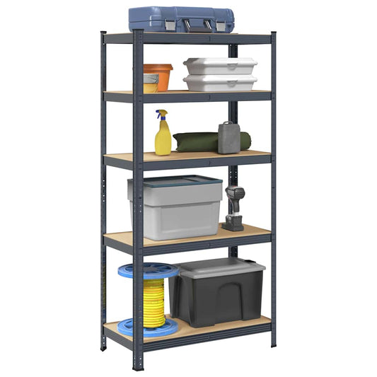 5-Layer Heavy-duty Shelf Anthracite Steel&Engineered Wood