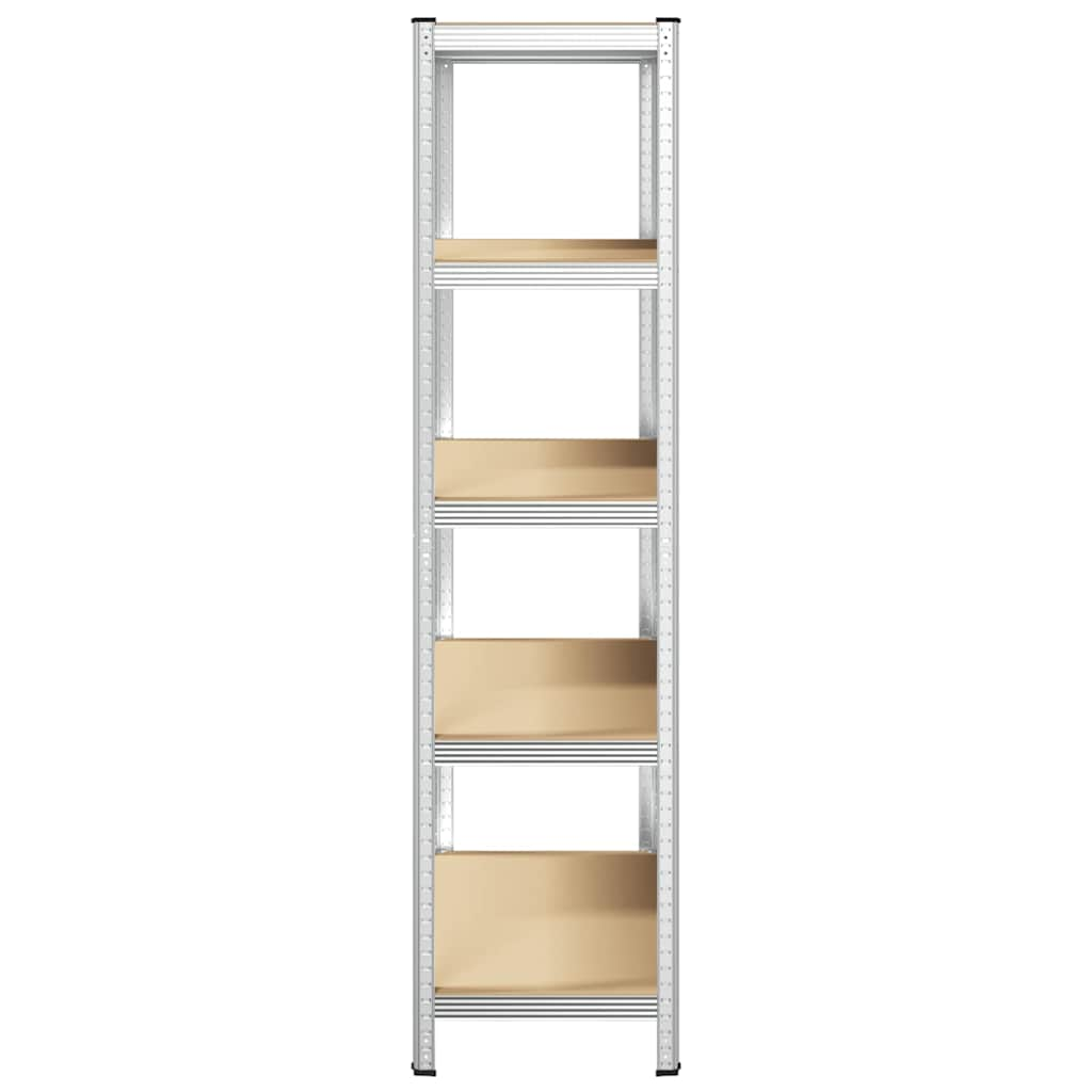 5-Layer Storage Shelf Silver Steel&Engineered Wood