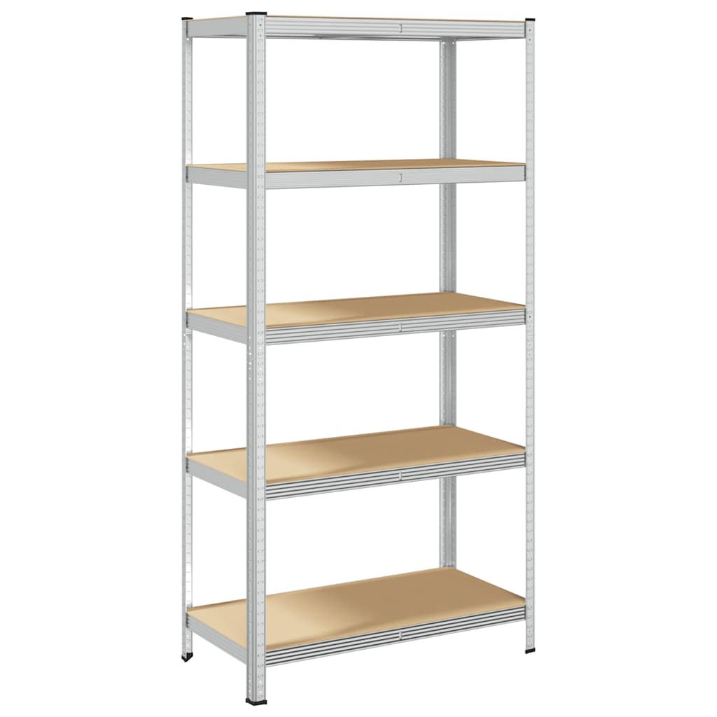 5-Layer Storage Shelf Silver Steel&Engineered Wood