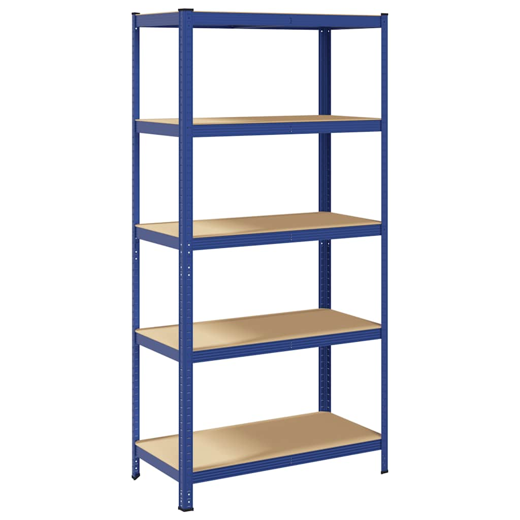 5-Layer Storage Shelf Blue Steel&Engineered Wood