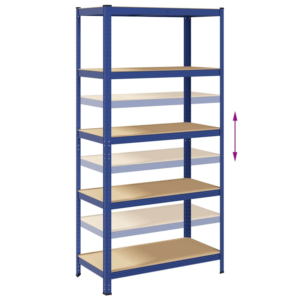 5-Layer Storage Shelf Blue Steel&Engineered Wood