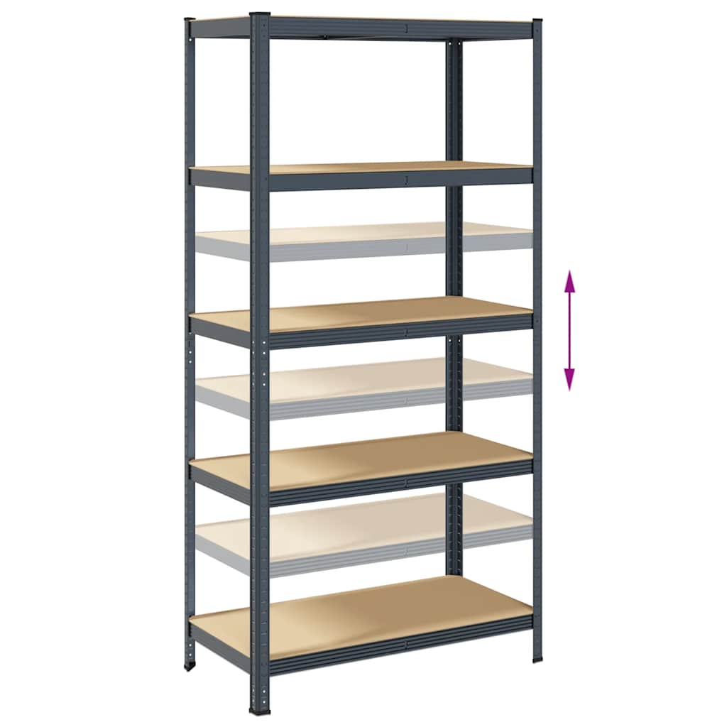 5-Layer Storage Shelf Anthracite Steel&Engineered Wood