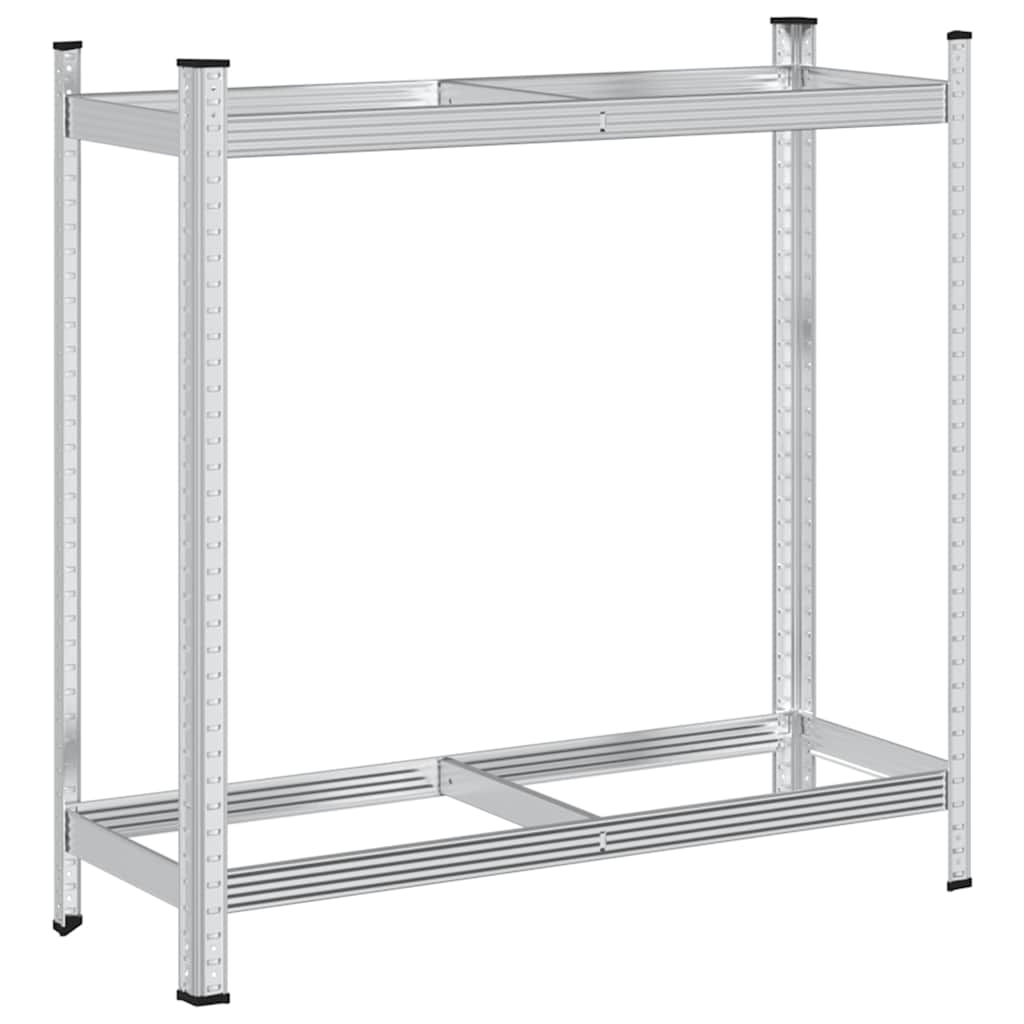 2-Layer Tyre Shelf Silver 110x40x109 cm Steel