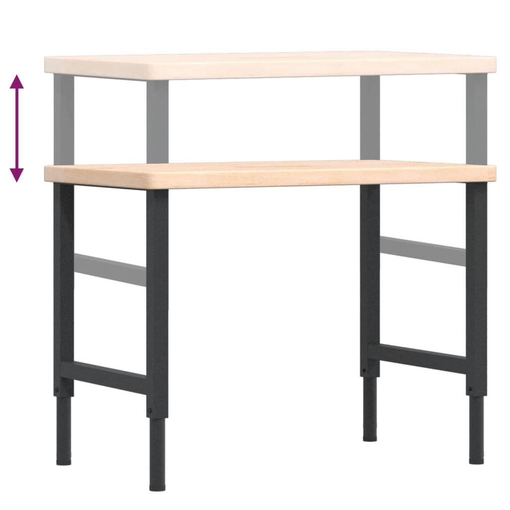 Workbench 100x60x(73-99.5) cm Solid Wood Oak Rectangular