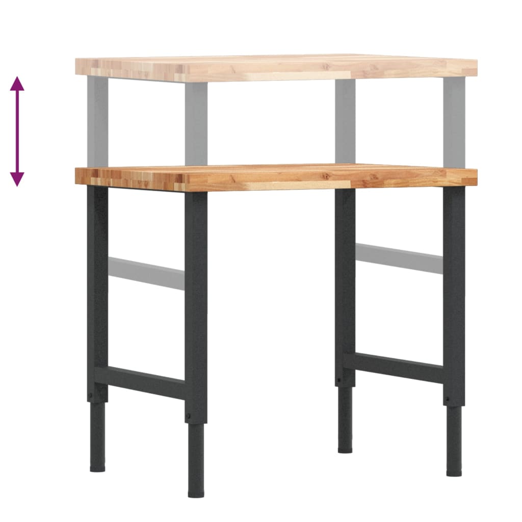 Workbench 80x60x(73-99.5) cm Solid Wood Acacia Rectangular