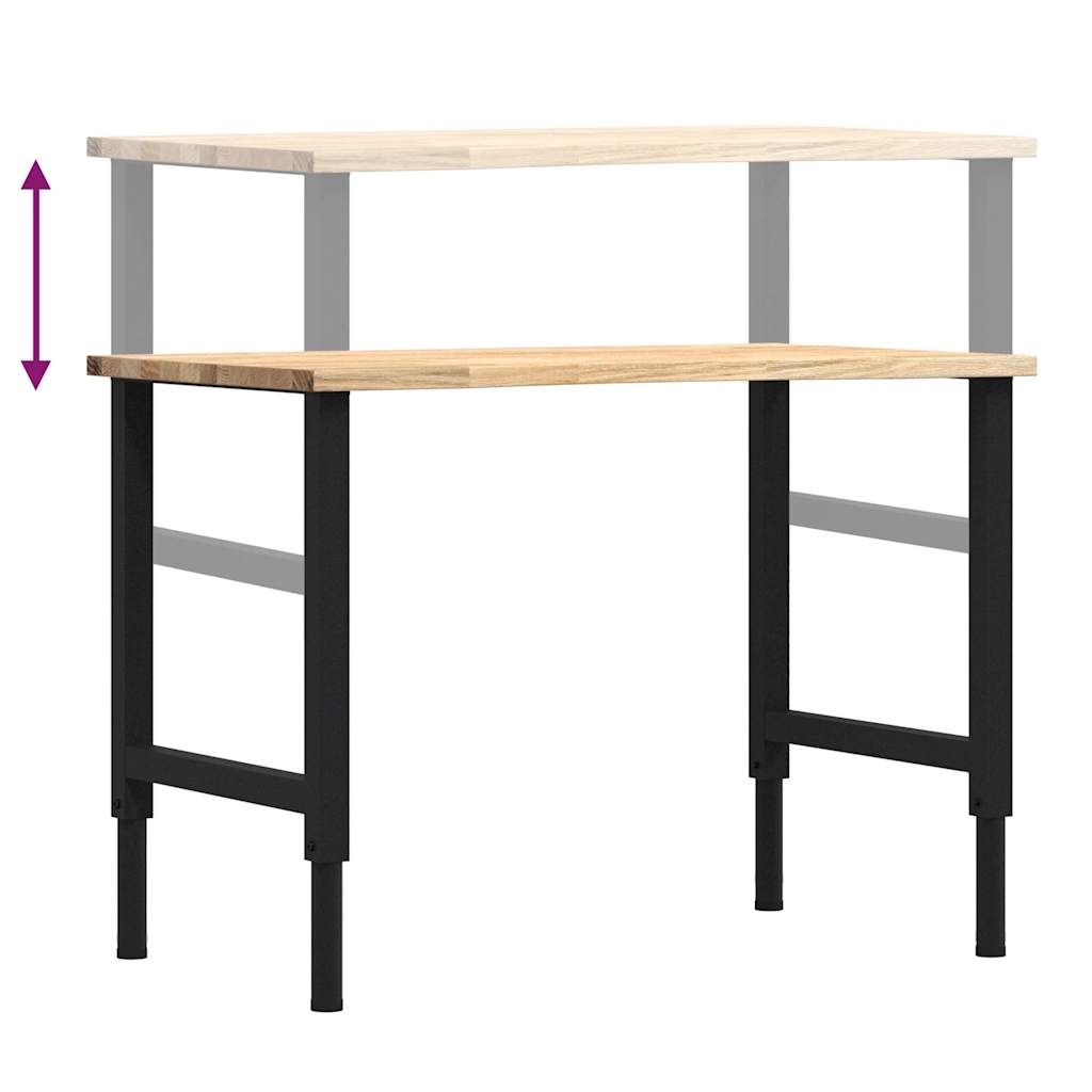 Workbench 100x60x(71.5-98) cm Solid Wood Oak