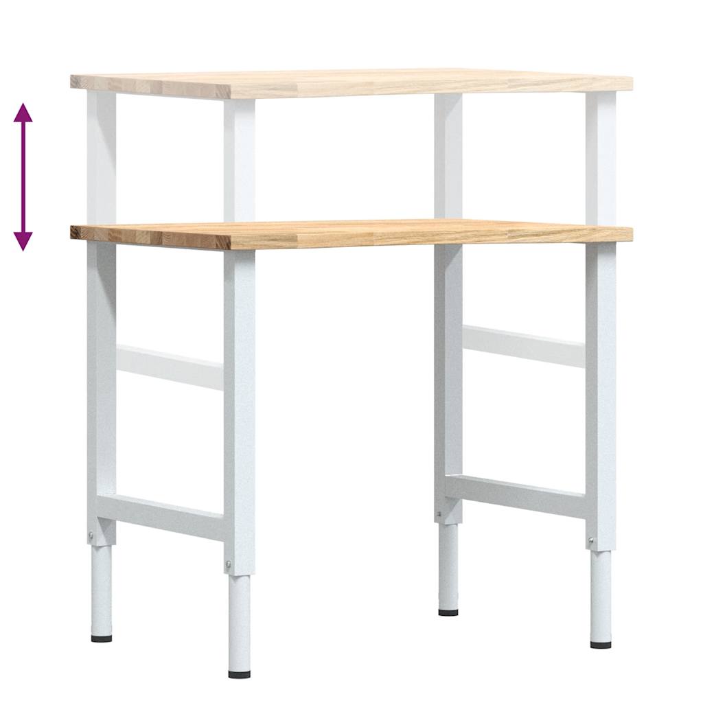 Workbench 80x60x(71.5-98) cm Solid Wood Oak